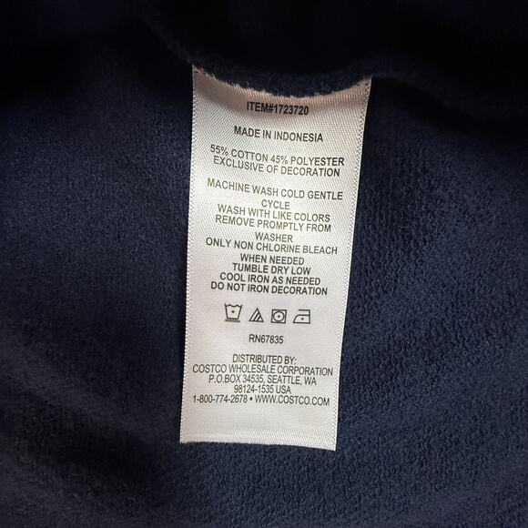 Nautica Men’s 1/4 Zip Pullover Navy Large Striped Collar Cuffs Cotton Blend - Picture 5 of 7